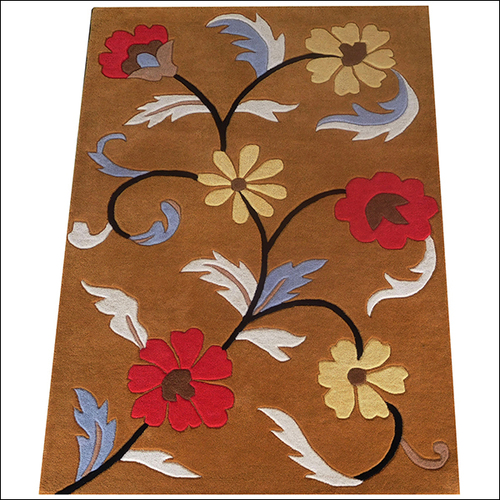 Gold Color Handmade Carpet Easy To Clean