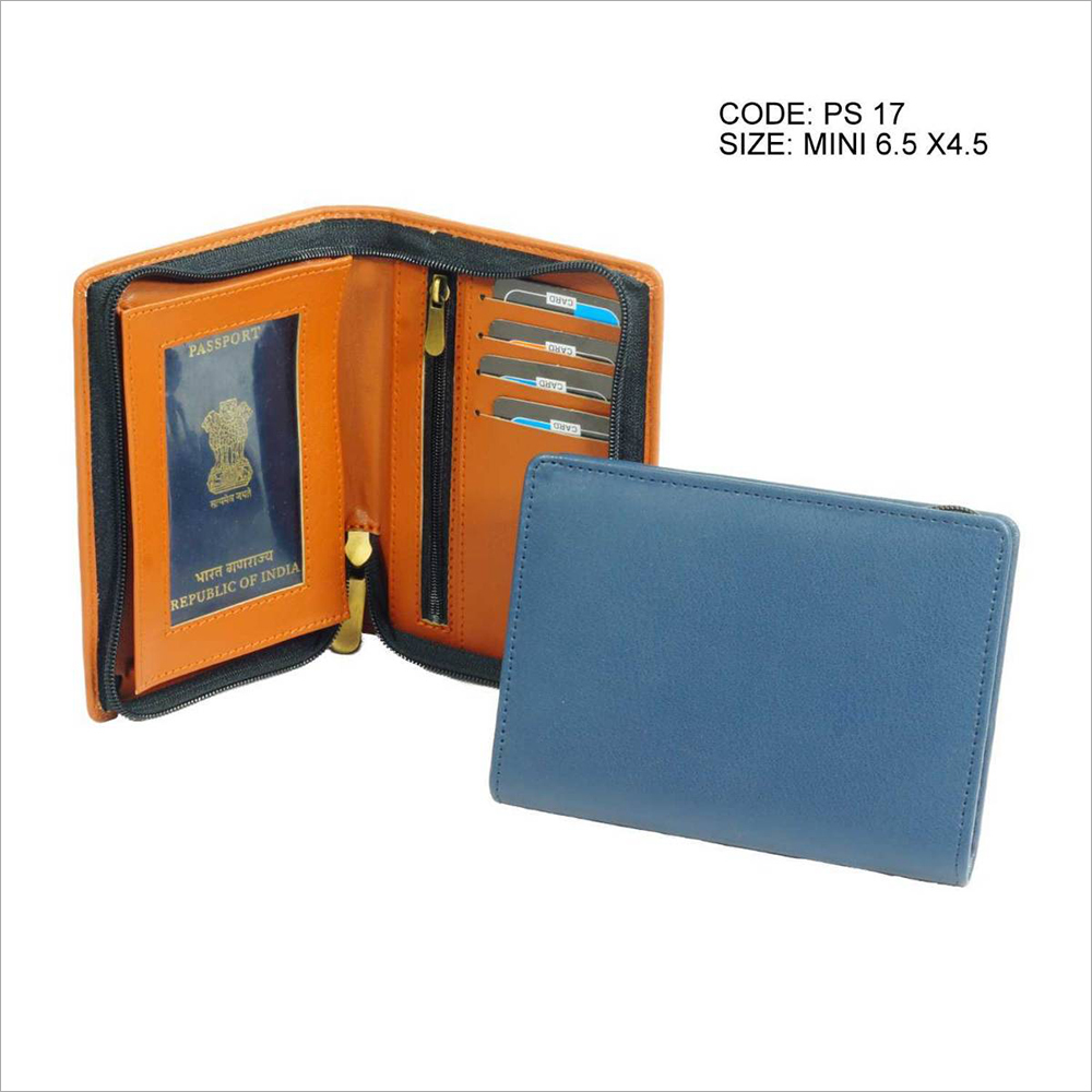 Mens Pu Leather Mini Passport Holder - Pu Leather, Multicolour, Plain Pattern | Ideal For Personal Use, Compact Travel Accessory