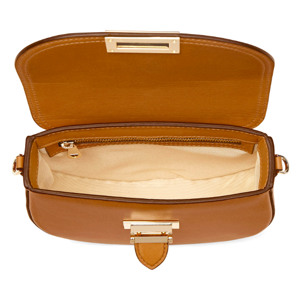 Crossbody Bag - Genuine Leather, 7.5x6x2.5 Inches | Mini Saddle Bag Design, Detachable Strap, Zipped Internal Pocket