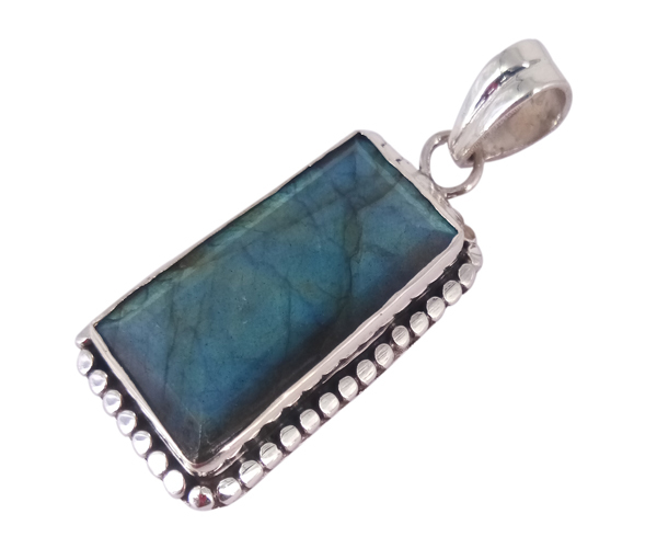 Blue Latest Labradorite 925 Silver Gemstone Pendant
