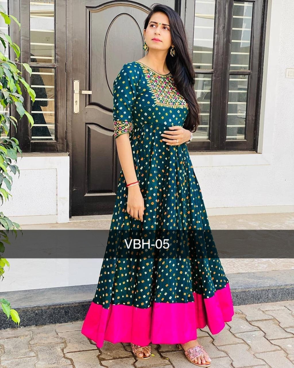 Heavy Satin Kurti - Length 54", Size M-38 To 2xl-44 | Embroidered Pattern, 3/4 Sleeve, Mehendi And Rama Colors, Perfect For All Seasons