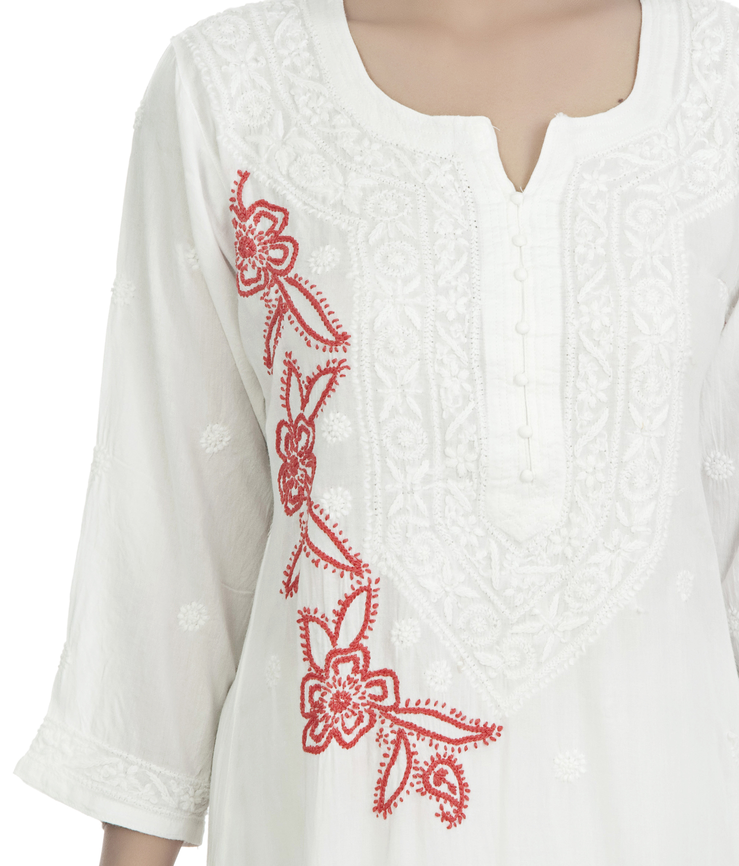 Rayon Lucknowi Chikan Kurti