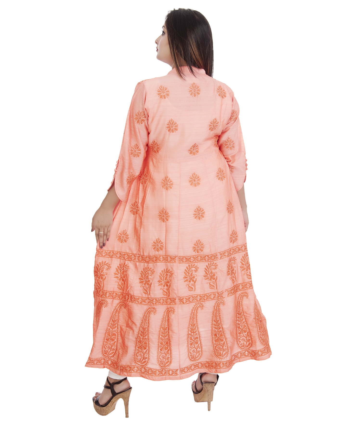 Lucknowi Chikankari Anarkali Kurti