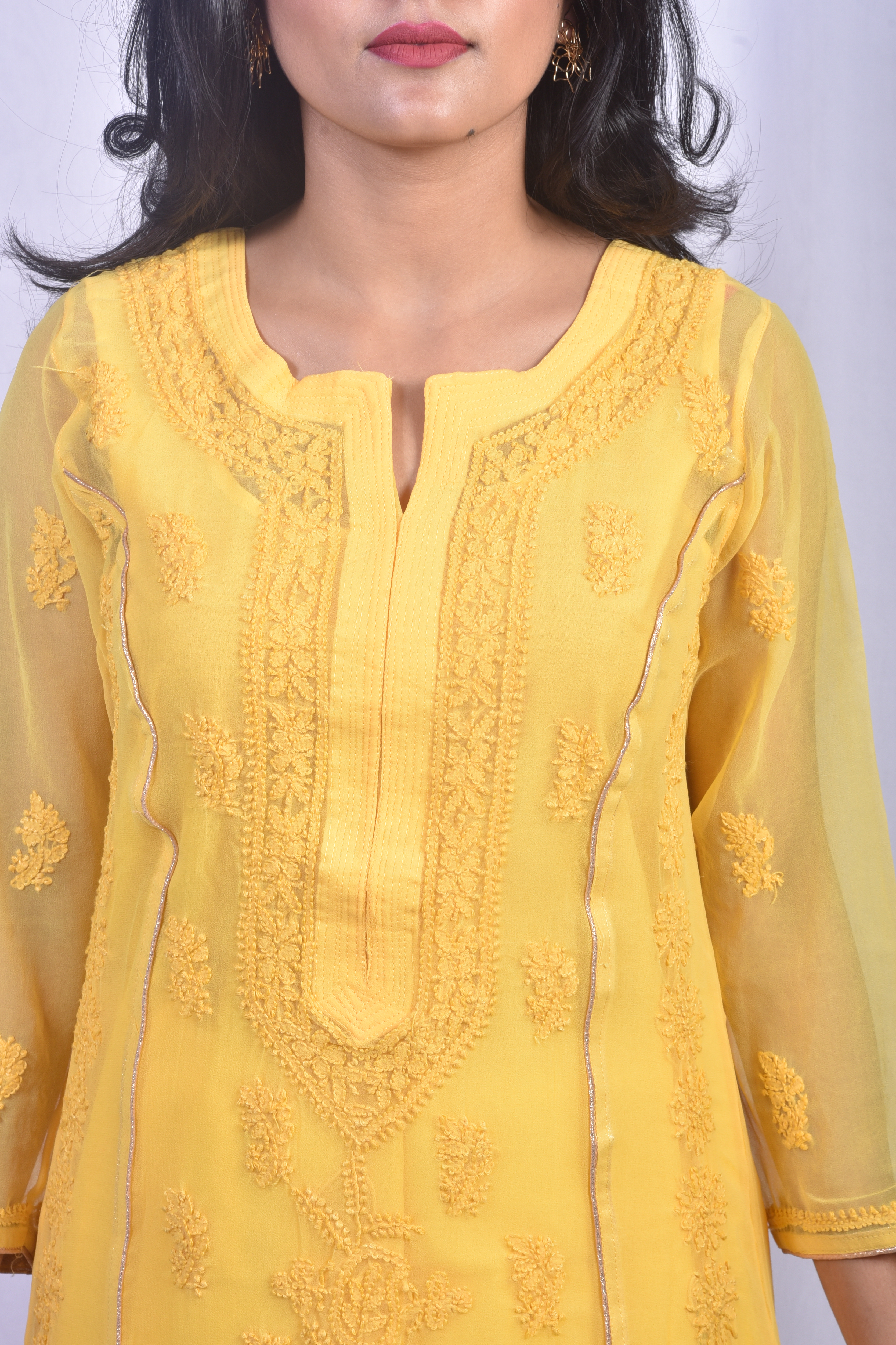 Georgette Lucknowi Chikankari Kurti
