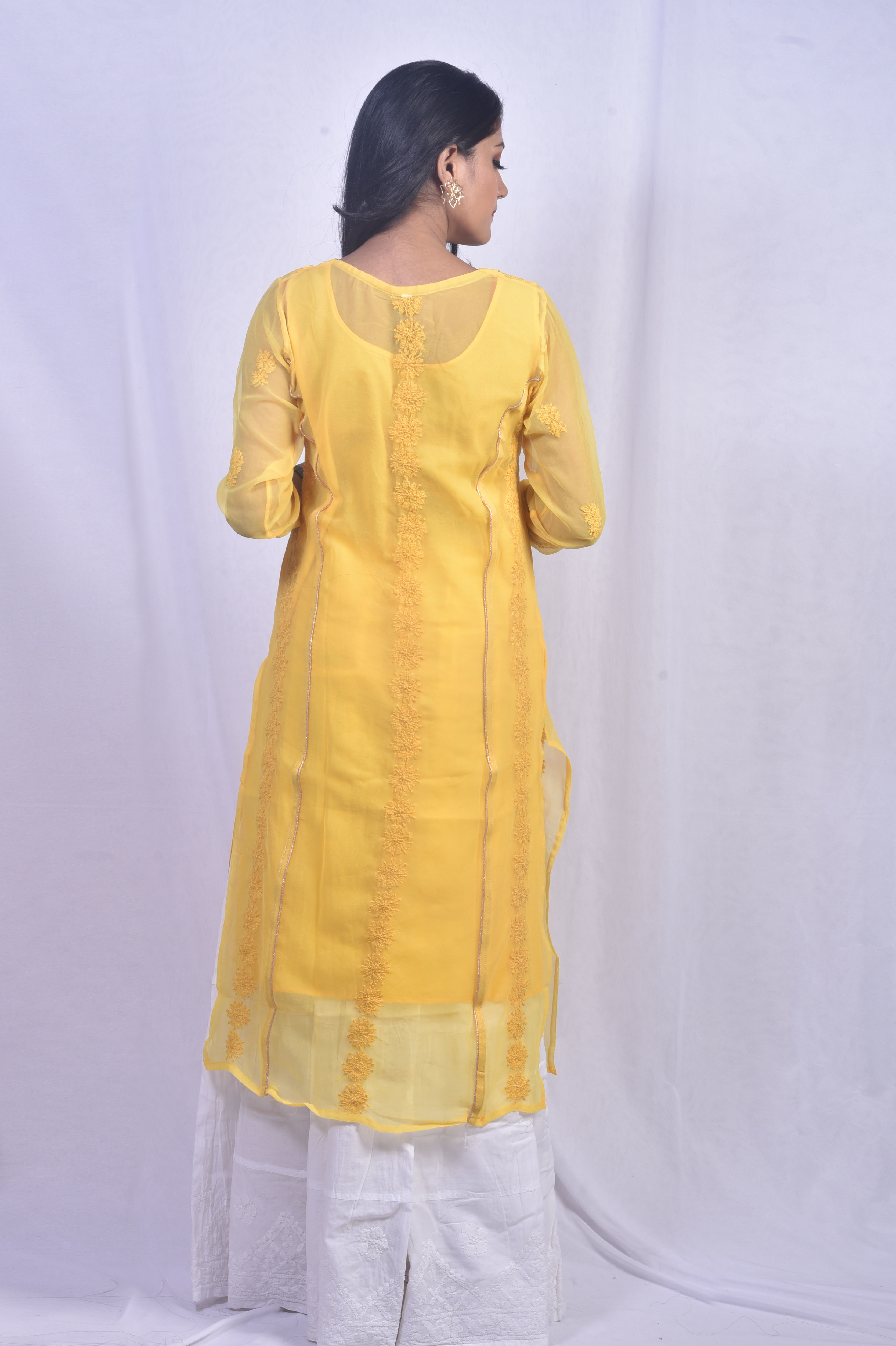 Georgette Lucknowi Chikankari Kurti