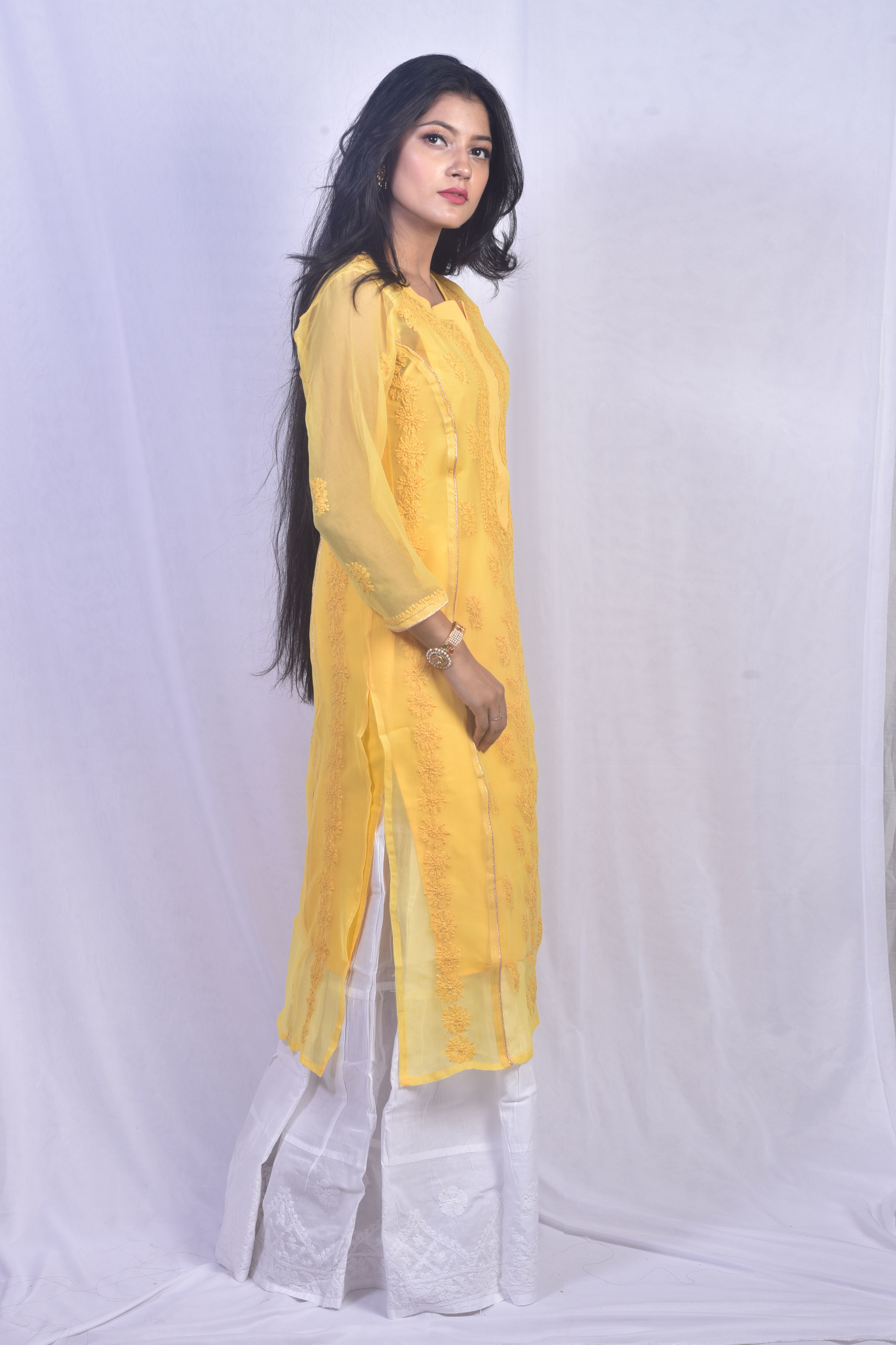 Georgette Lucknowi Chikankari Kurti
