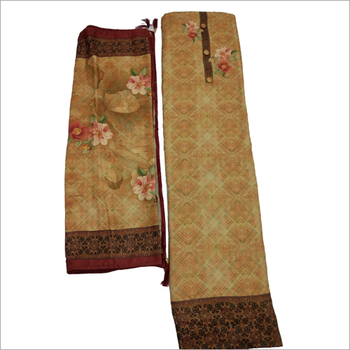 Ladies Semi Stitched Salwar Suit - Silk And Woolen Blend, Available In Various Colors | Washable, Printed Pattern For All Seasons
