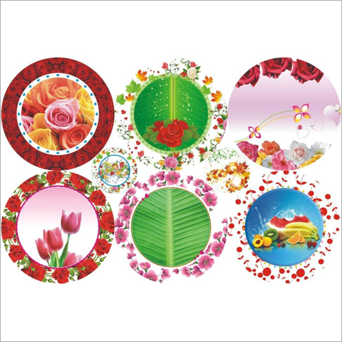 Available In Different Colour Floral Printed Paper Plate Raw Material