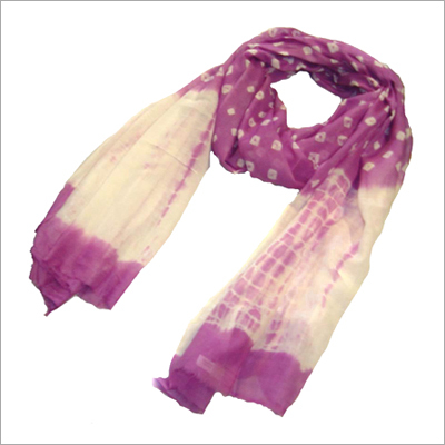 मौवे और सफेद सूती टाई डाई