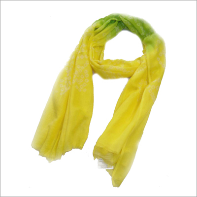 येलो एंड लाइम कॉटन टाई डाई स्कार्फ़