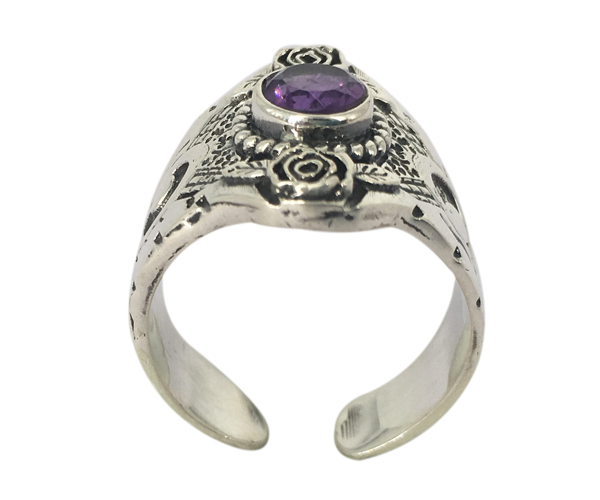 Purple Designer Amethyst Stone 925 Silver Ring