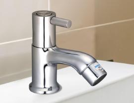 Pillar Cock - Brass Material, Compact Size, Silver Color | Chrome Plated Finish, Single Lever Design, Deck Mounted Installation