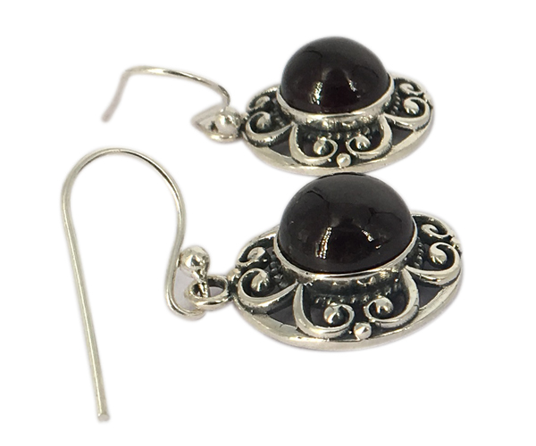 Round Gemstone Earring