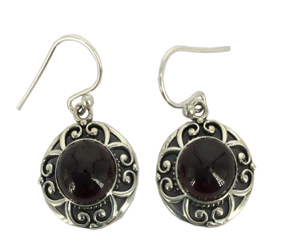 Round Gemstone Earring