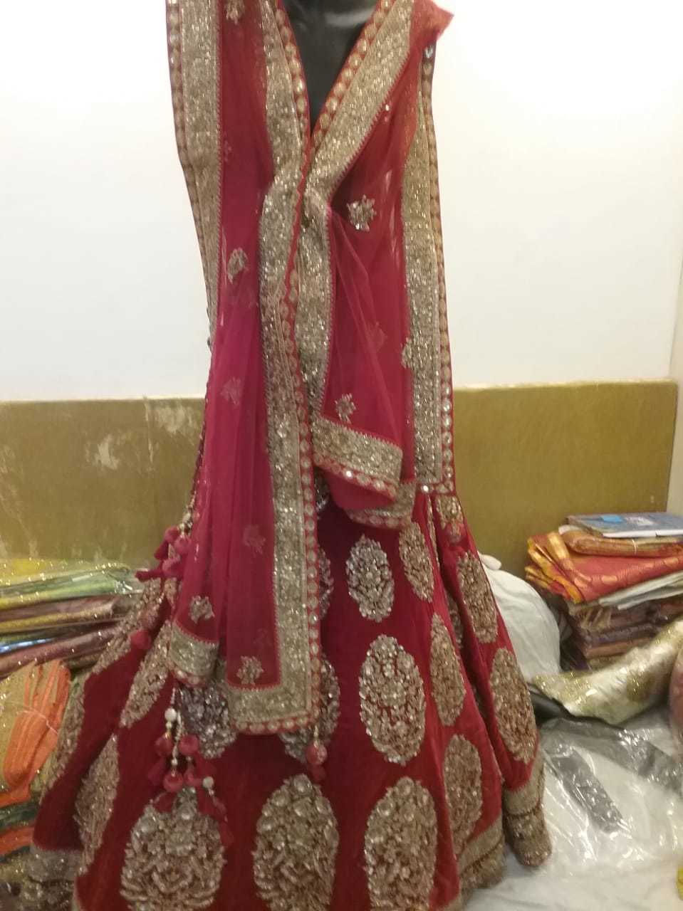 Lahenga - Cotton Blend Fabric, Long Indian Skirt With Embroidery , Includes Fitting Choli And Versatile Dupatta For Ceremonial Wear