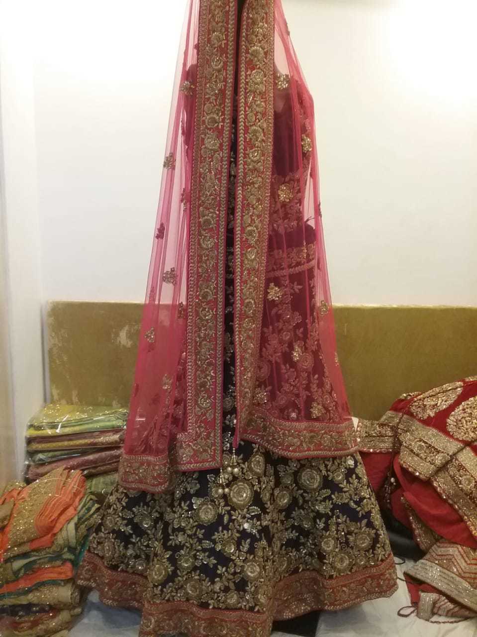 Lahenga - Cotton Blend Fabric, Long Indian Skirt With Embroidery , Includes Fitting Choli And Versatile Dupatta For Ceremonial Wear