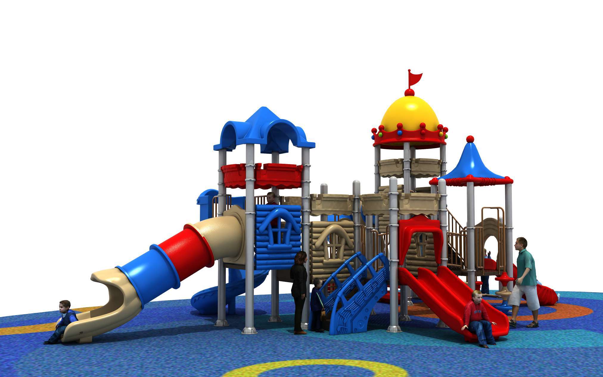 Lldpe.pvc Leather And Galvanized Steel Tube Frame Kids Outdoor Playground