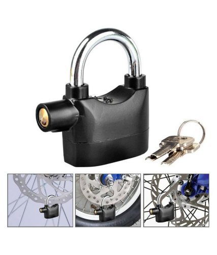 Heavy Duty Steel Alarm Padlock - Weatherproof, 3 Cut Keys Included, Siren Alarm Activation