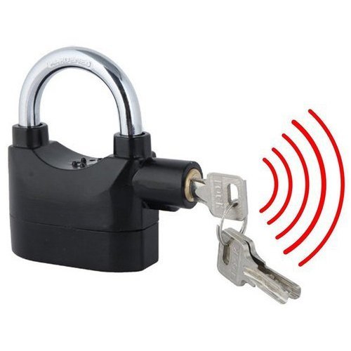 Heavy Duty Steel Alarm Padlock - Weatherproof, 3 Cut Keys Included, Siren Alarm Activation