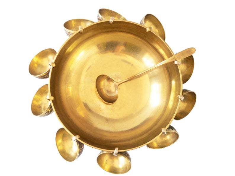 Brass Punch Bowl Set