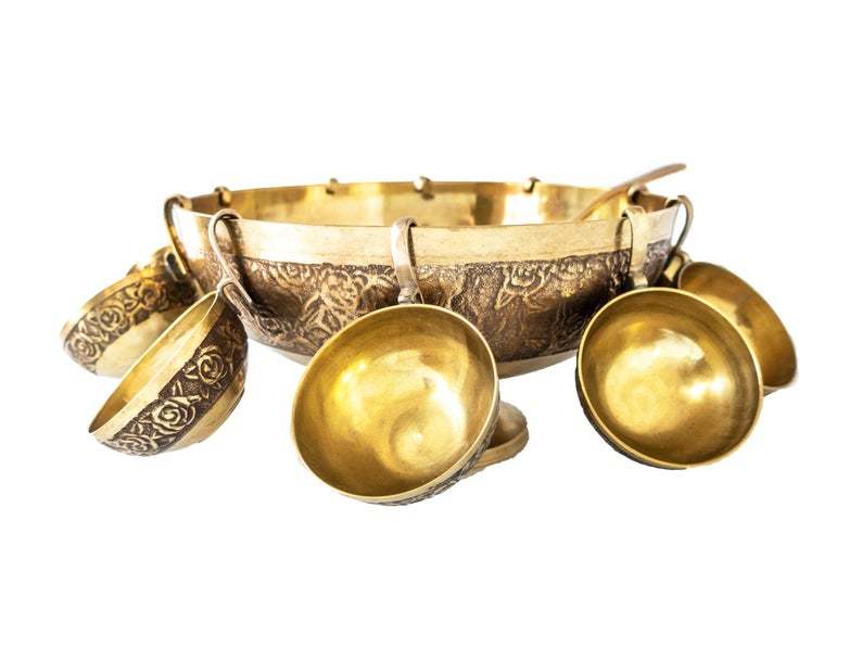 Brass Punch Bowl Set