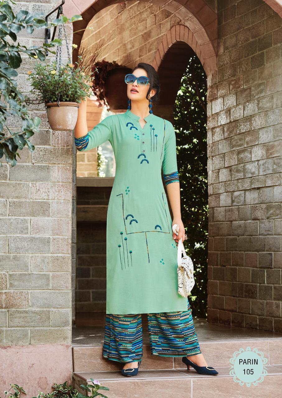 Dry Cleaning Rayon Kurti Plazo Set