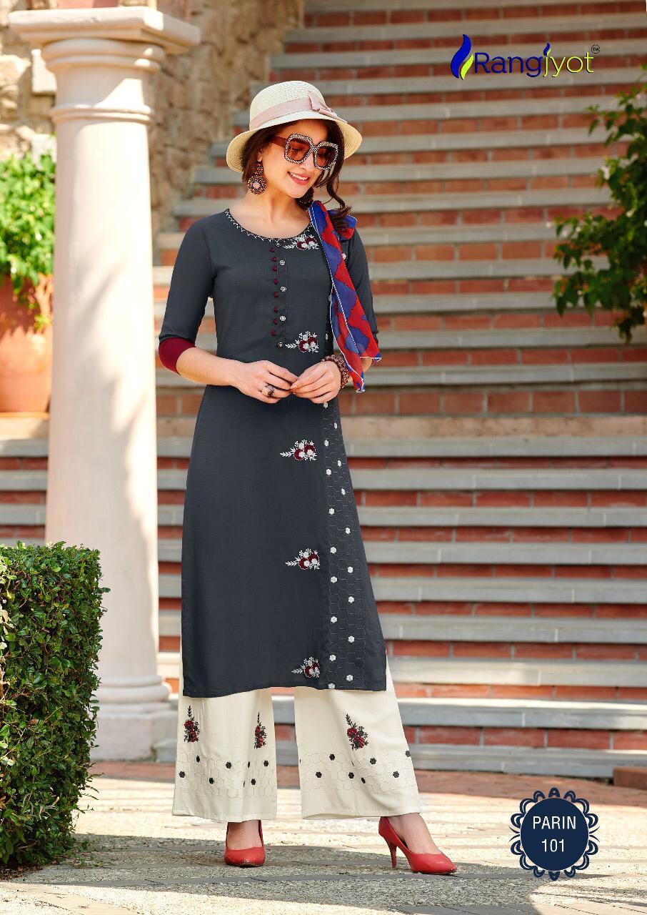 Dry Cleaning Rayon Kurti Plazo Set