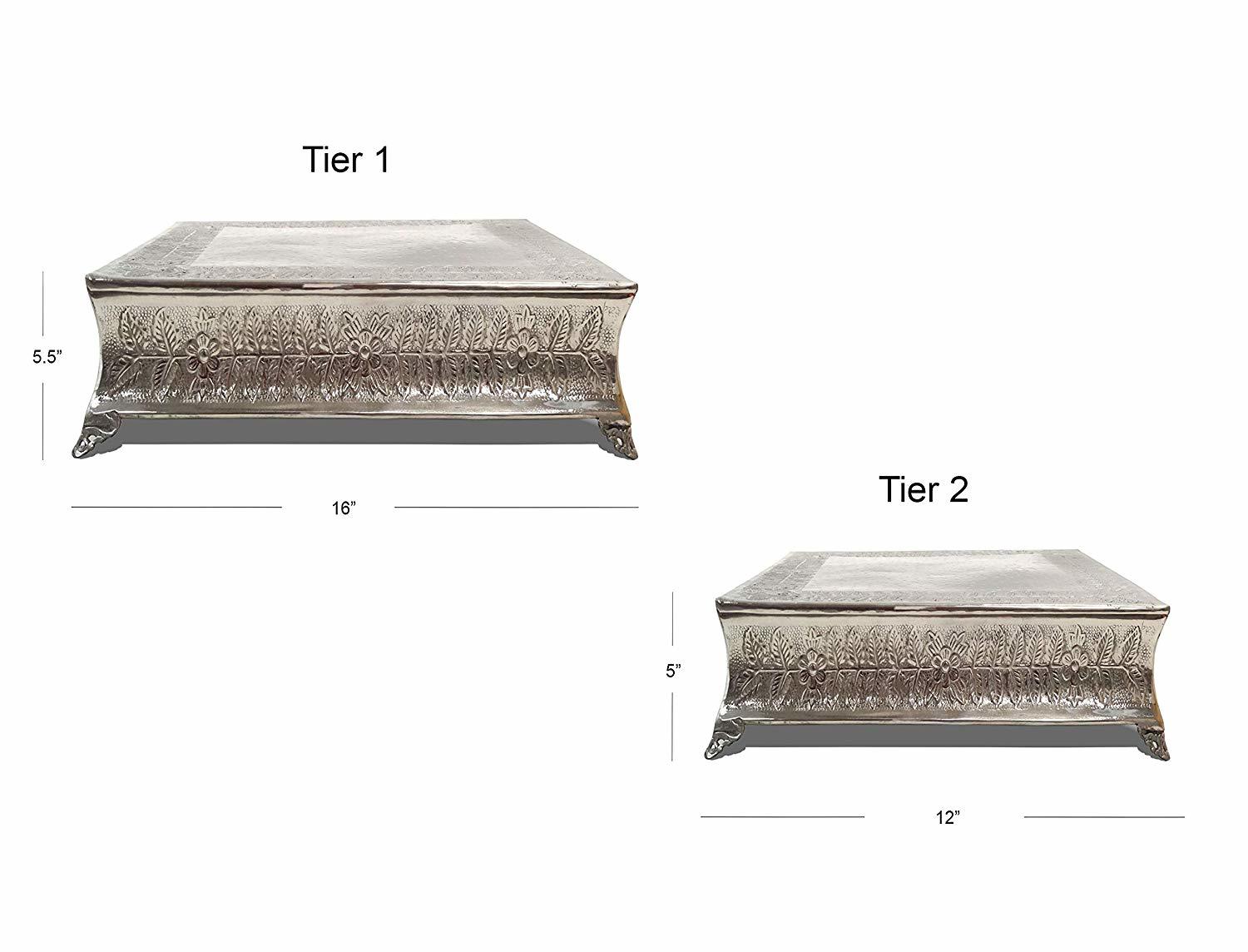 Two Tiered Cake Stand Square