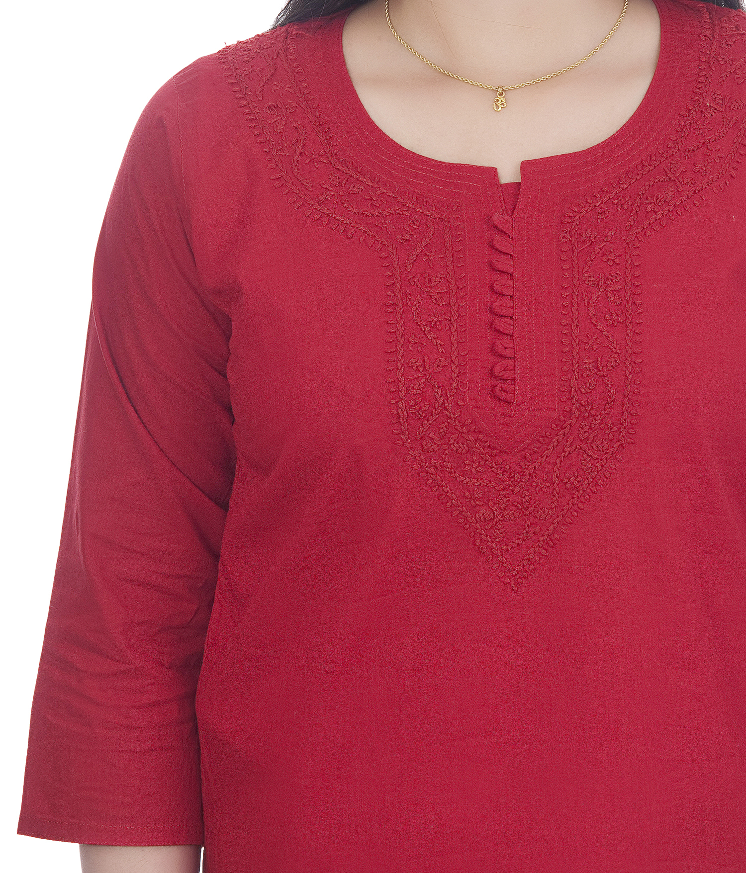 Lucknowi Chikan Short Top