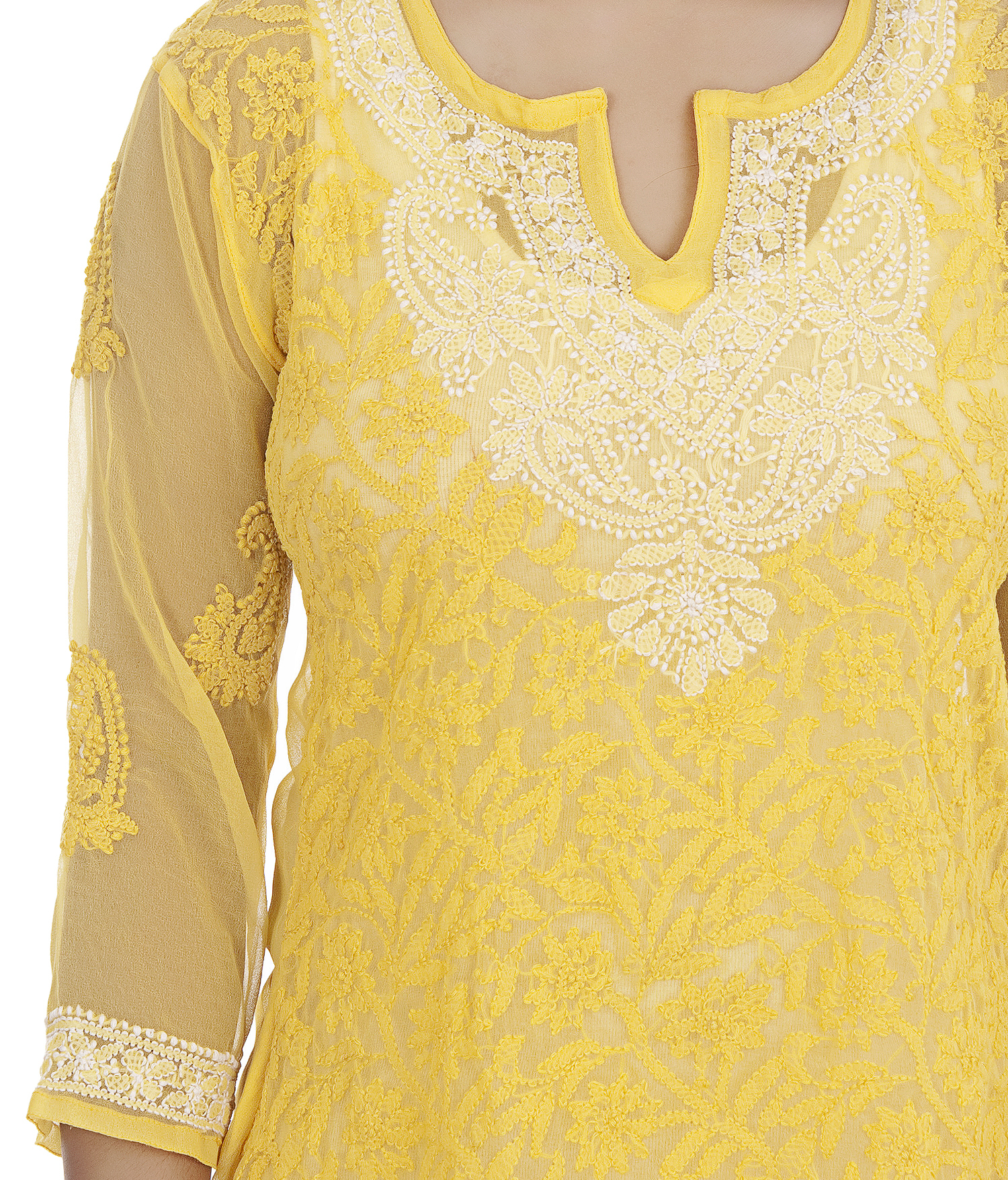 Georgette Lucknowi Chikan Short Top