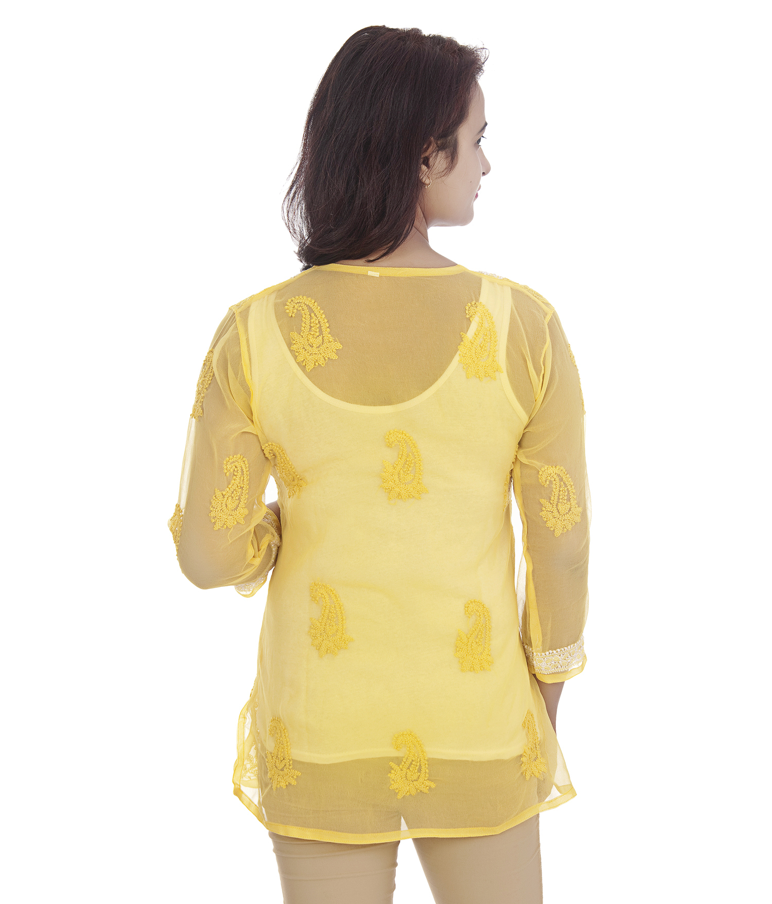 Georgette Lucknowi Chikan Short Top