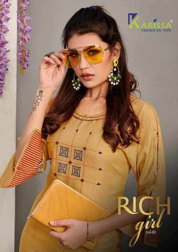 ड्राई क्लीनिंग रेयन एम्ब्रायडरी होलसेल कुर्ती