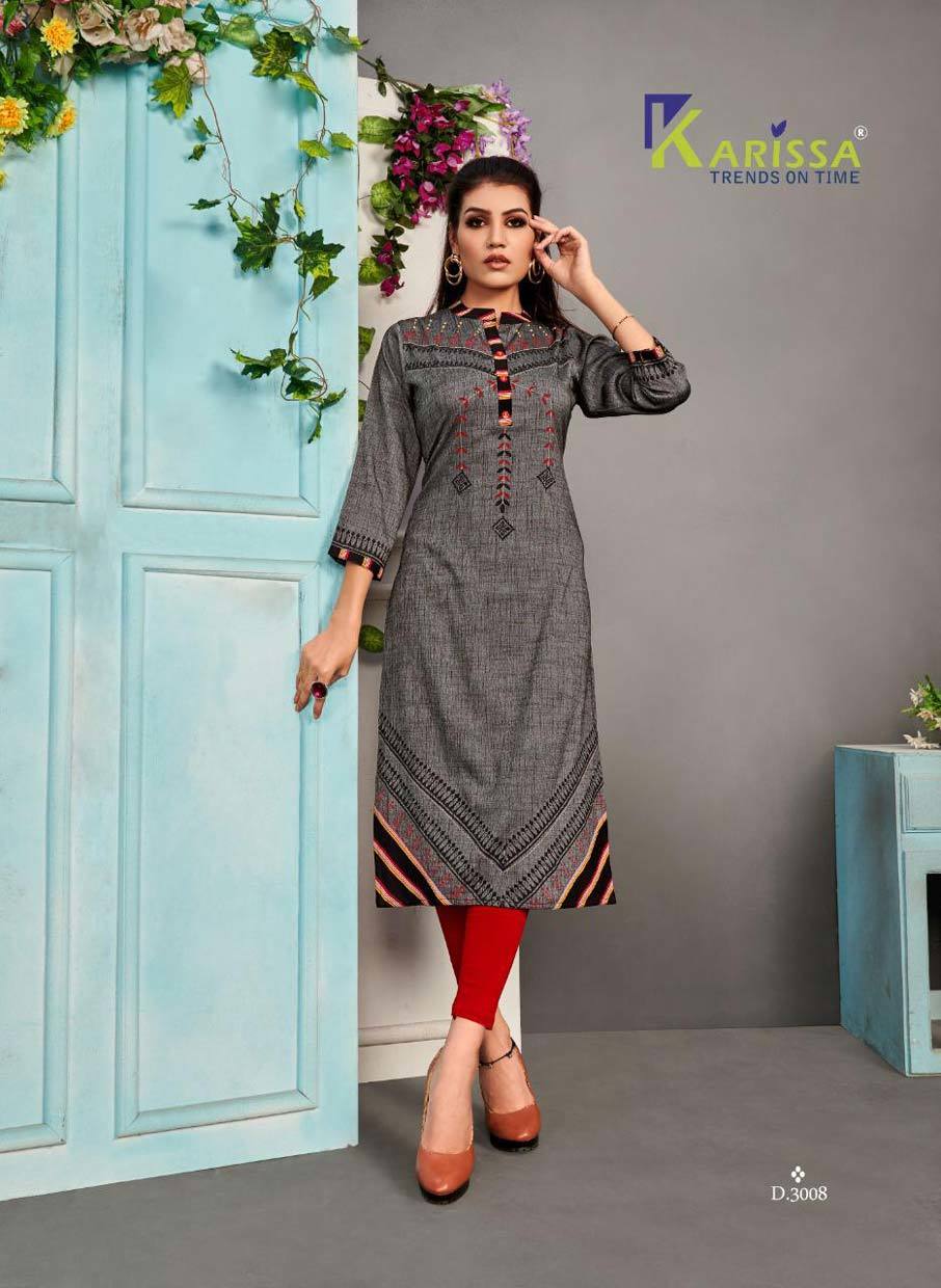Rayon Embroidery Wholesale Kurti - 14 Kg Two Tone Premium Rayon, Length: 46 Inches, Sizes: M(38)-xxl(44), 3-4th Sleeve Style, Cool Dry & Washable