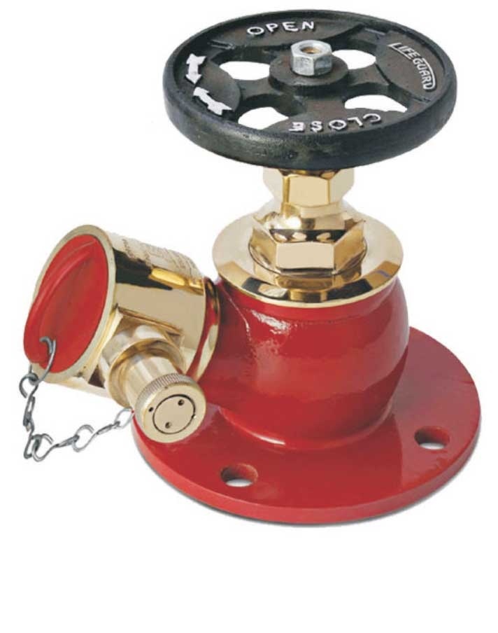 Single Headed Hydrant Valve - C.i., S.s. 316, 63mm Outlet Diameter | Rigid Red Design, 6.8kg Weight, Fire Safety Application