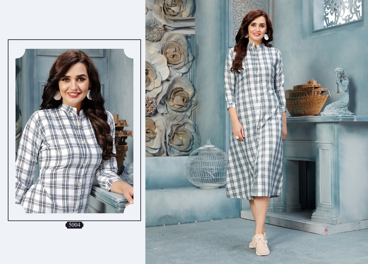 Cotton Kurti - 50 Inches Length Sizes L(40) Xl(42) Xxl(44) | Features Dry Cleanable Washable 3-4th Sleeve Classic Style Ideal For All Seasons