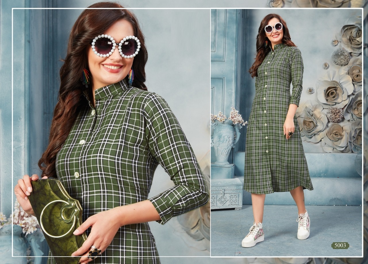 Cotton Kurti - 50 Inches Length Sizes L(40) Xl(42) Xxl(44) | Features Dry Cleanable Washable 3-4th Sleeve Classic Style Ideal For All Seasons
