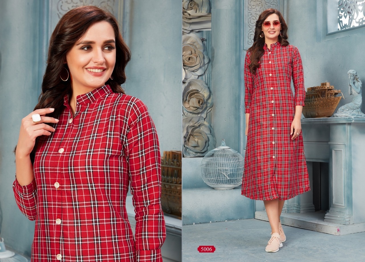 Cotton Kurti - 50 Inches Length Sizes L(40) Xl(42) Xxl(44) | Features Dry Cleanable Washable 3-4th Sleeve Classic Style Ideal For All Seasons