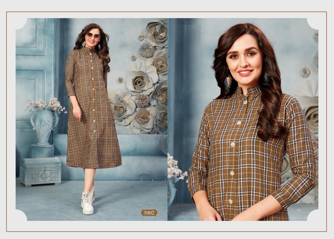 Cotton Kurti - 50 Inches Length Sizes L(40) Xl(42) Xxl(44) | Features Dry Cleanable Washable 3-4th Sleeve Classic Style Ideal For All Seasons