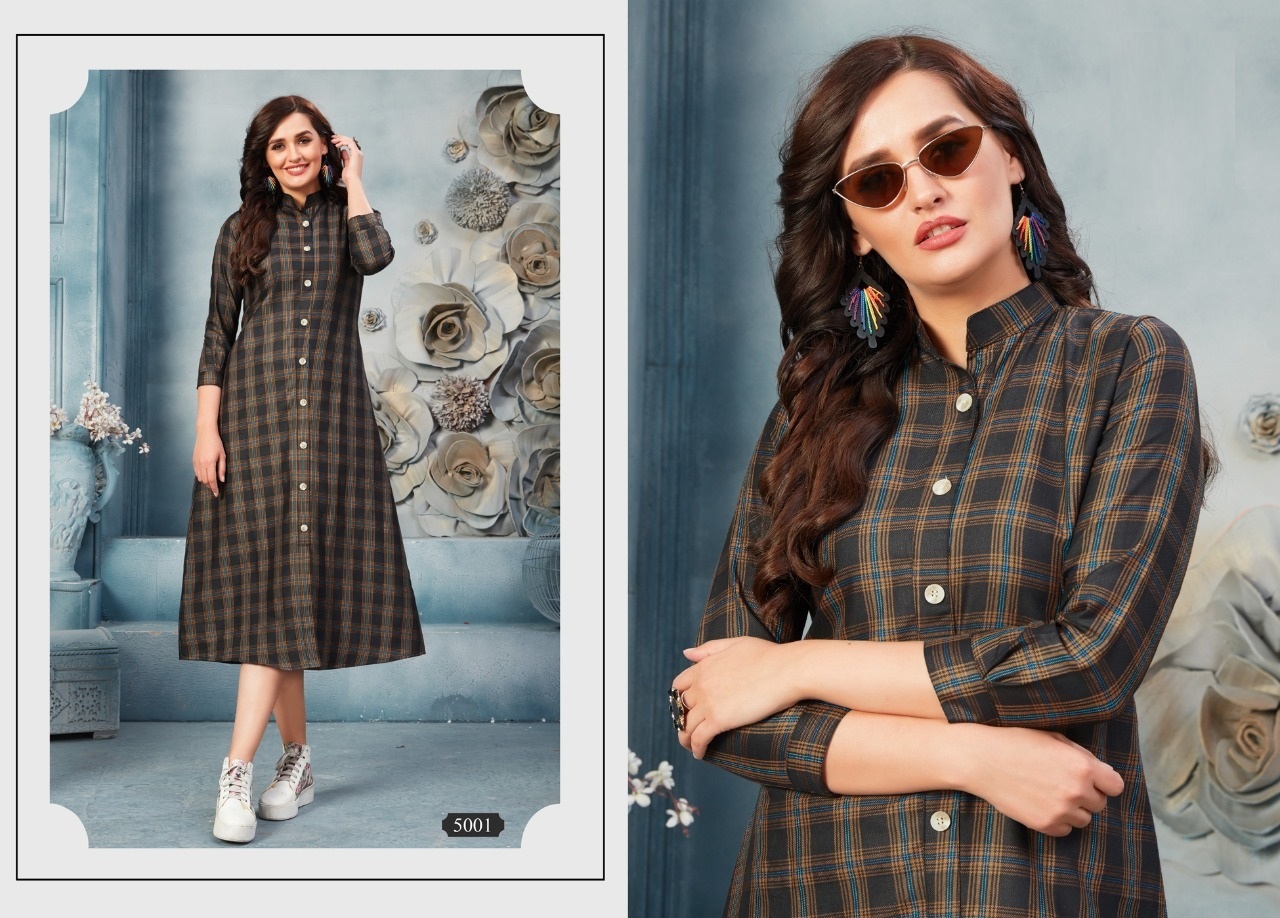 Cotton Kurti - 50 Inches Length Sizes L(40) Xl(42) Xxl(44) | Features Dry Cleanable Washable 3-4th Sleeve Classic Style Ideal For All Seasons