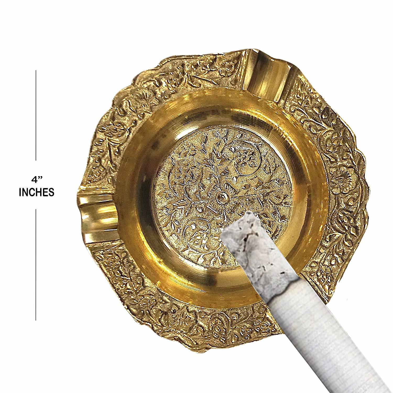 Brass Small Cigarette Tabletop Ashtray