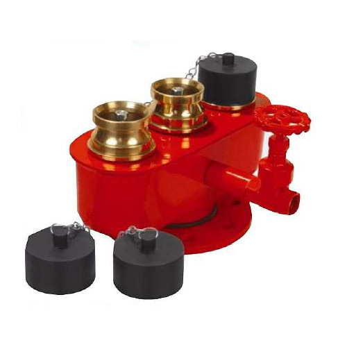 Three Way Inlet Breeching - Stainless Steel Or Cast Iron, 63mm Dimensions, Red Color | Fire Fighting Application, 19kg Weight, 1 Year Warranty
