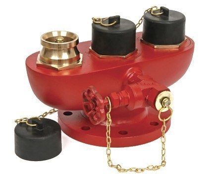 Three Way Inlet Breeching - Stainless Steel Or Cast Iron, 63mm Dimensions, Red Color | Fire Fighting Application, 19kg Weight, 1 Year Warranty