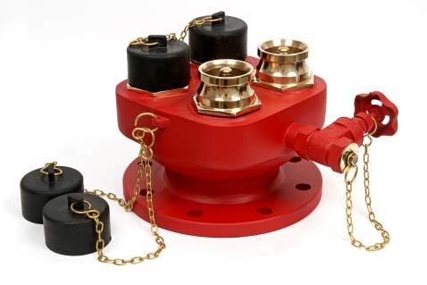Four Way Inlet Breeching - Stainless Steel/cast Iron, 26 Kilograms Weight, Red Color | Fire Fighting Application