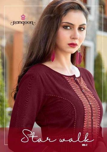 रेयन प्लाज़ो के साथ कूल ड्राई फ्लेक्स रेयॉन स्ट्रेट लॉन्ग कुर्टीज़