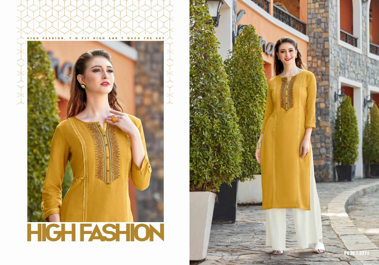 Cool Dry Flex Rayon Straight Long Kurties With Rayon Plazzo