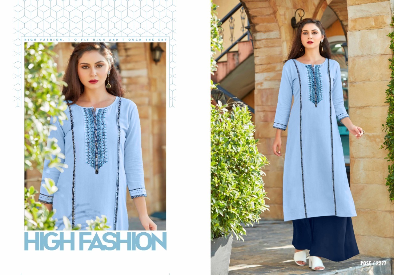 Cool Dry Flex Rayon Straight Long Kurties With Rayon Plazzo