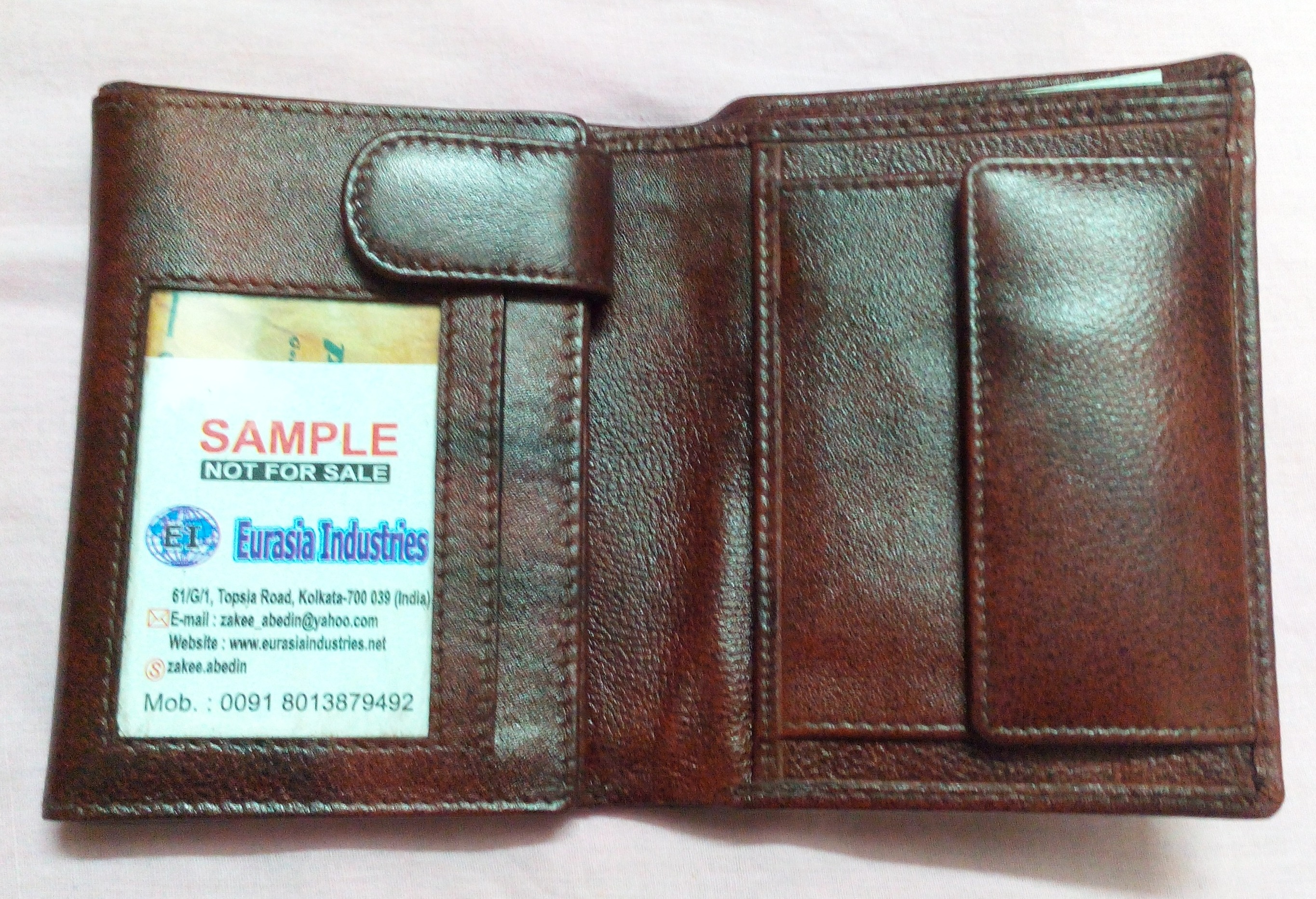 Brown Leather Note Case Size: 10.0 * 12.0 Cms.