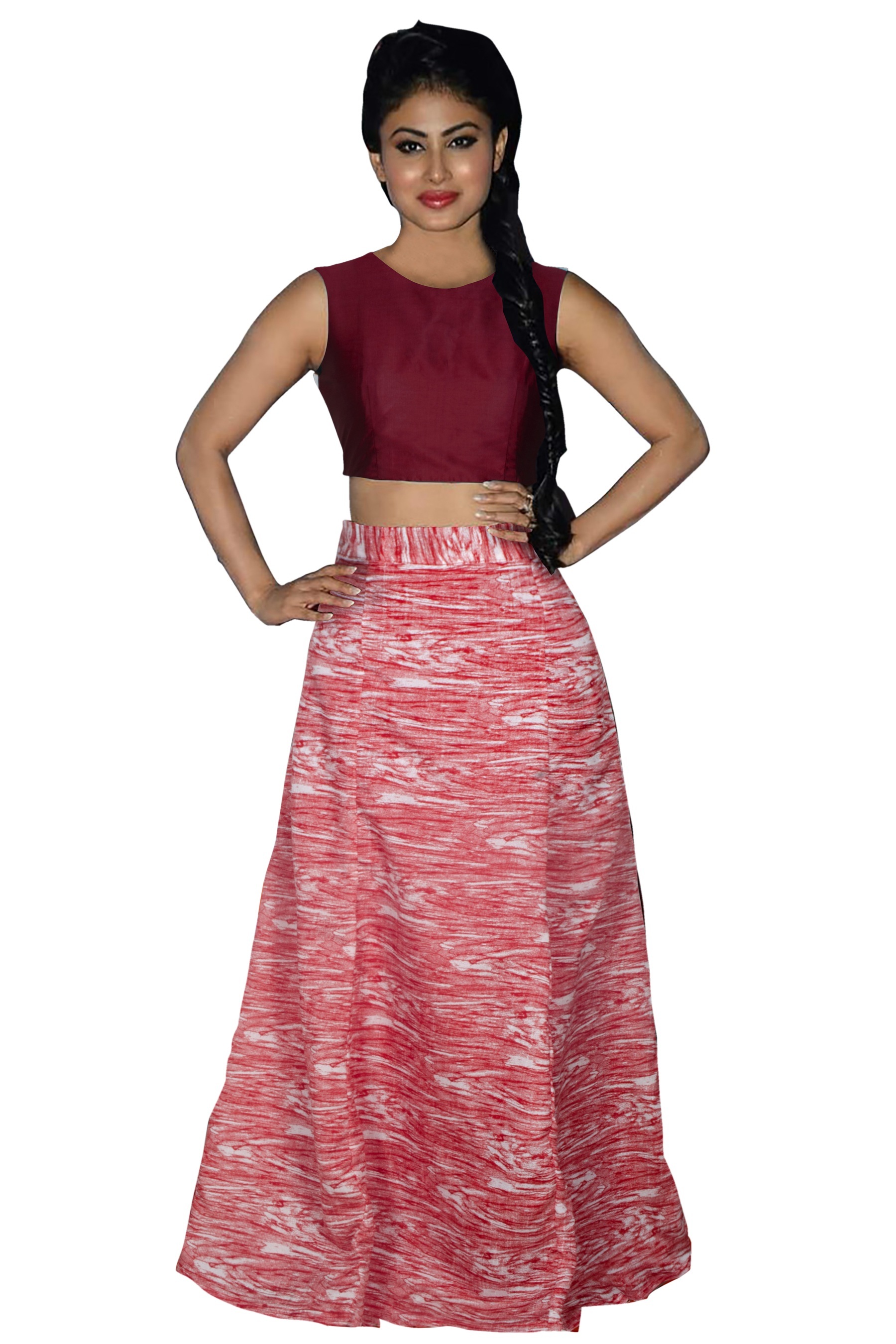 Ladies Lehenga - Unstitched Blouse (0.80 Mtr), Fits All Girls (Up To Size 42) - Elegant Round Design