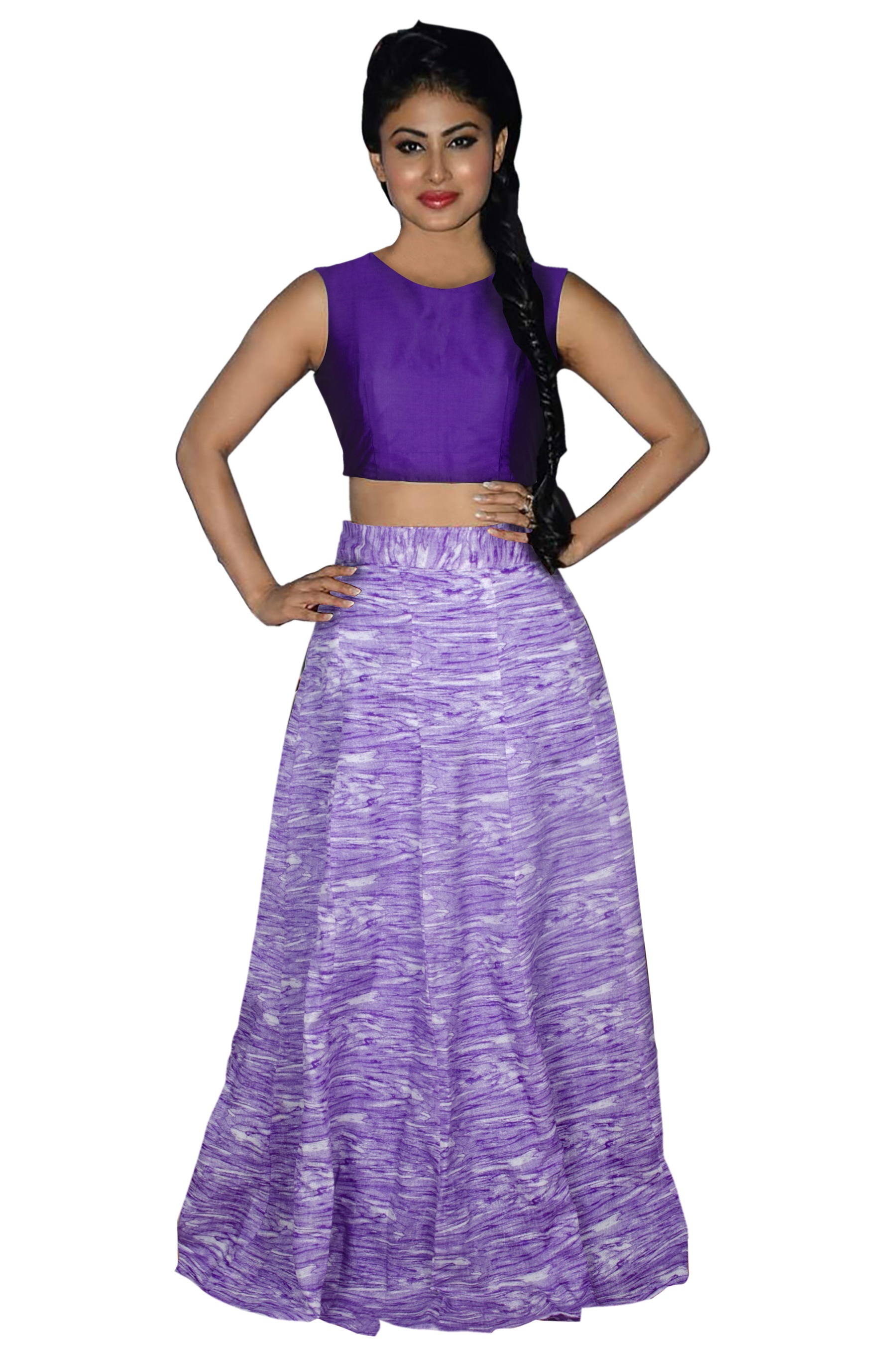 Ladies Lehenga - Unstitched Blouse (0.80 Mtr), Fits All Girls (Up To Size 42) - Elegant Round Design