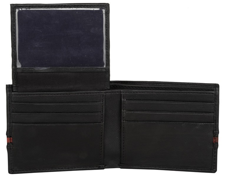 Aspen Leather Tri-fold Wallet - Genuine Sheepnappa/lambskin Leather, Black Color , Rfid Protection, 2 Note Pockets, 6 Credit Card Slots, Id Window